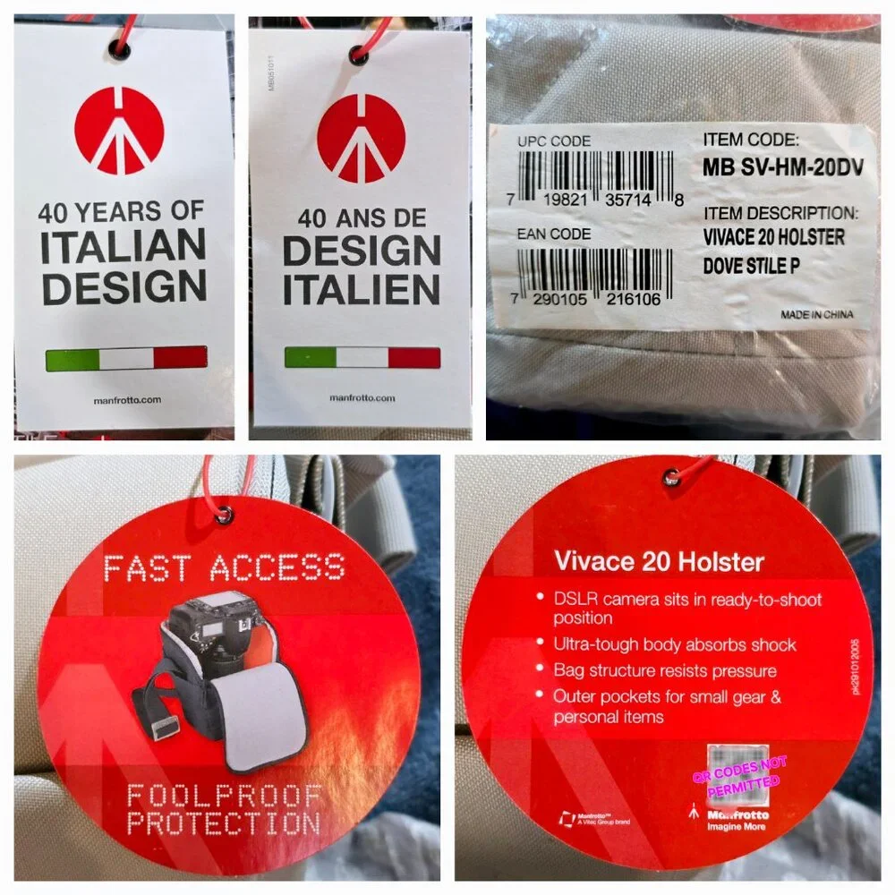 COMING SOON The Manfrotto ITALIAN MB SV-HM-20DV Vivace 20 Holster Camera Bag Dov